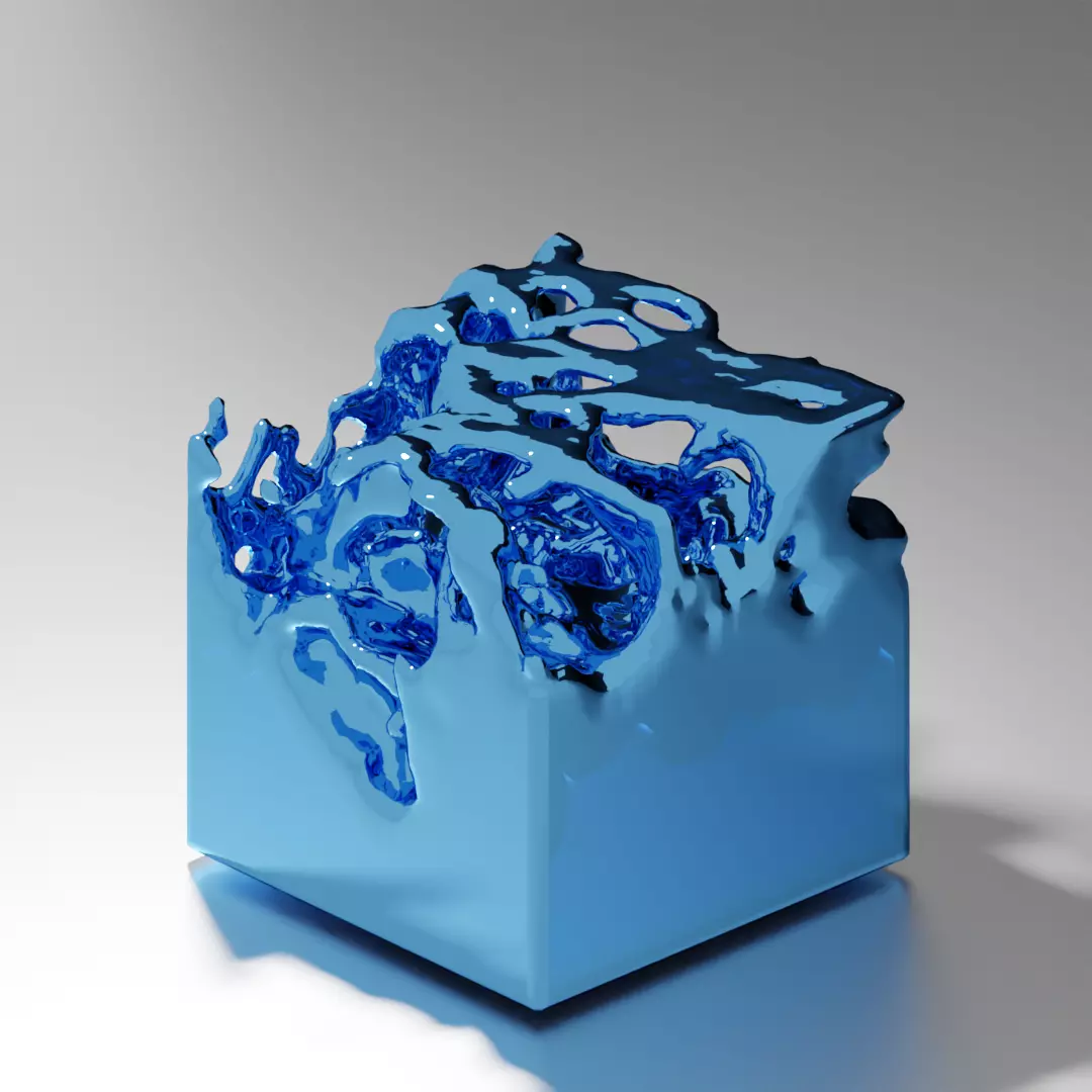 3D realistic water cube Free low-poly 3D model_0