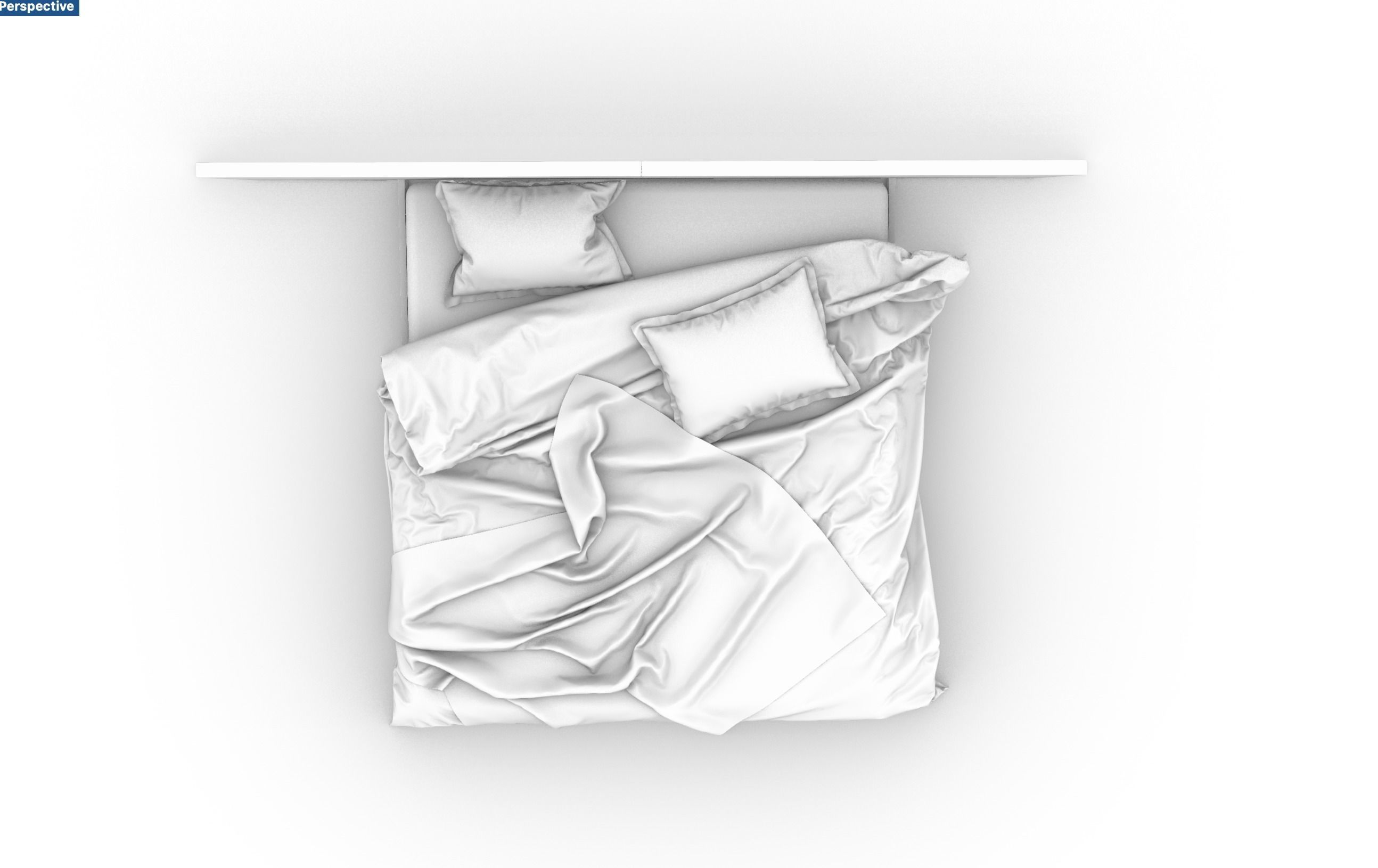 Undone king size bed 3D model_1
