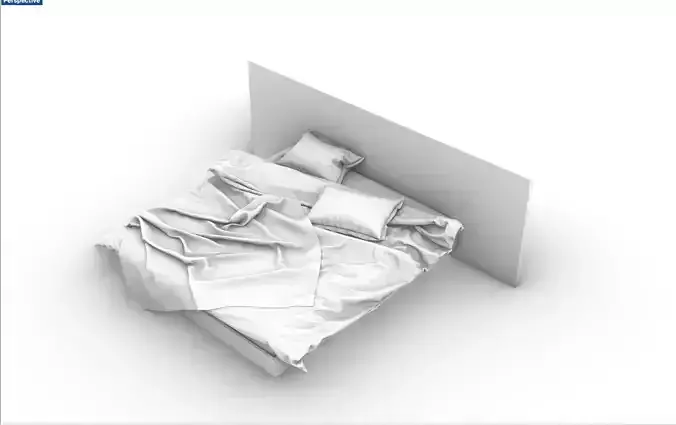 Undone king size bed 3D model