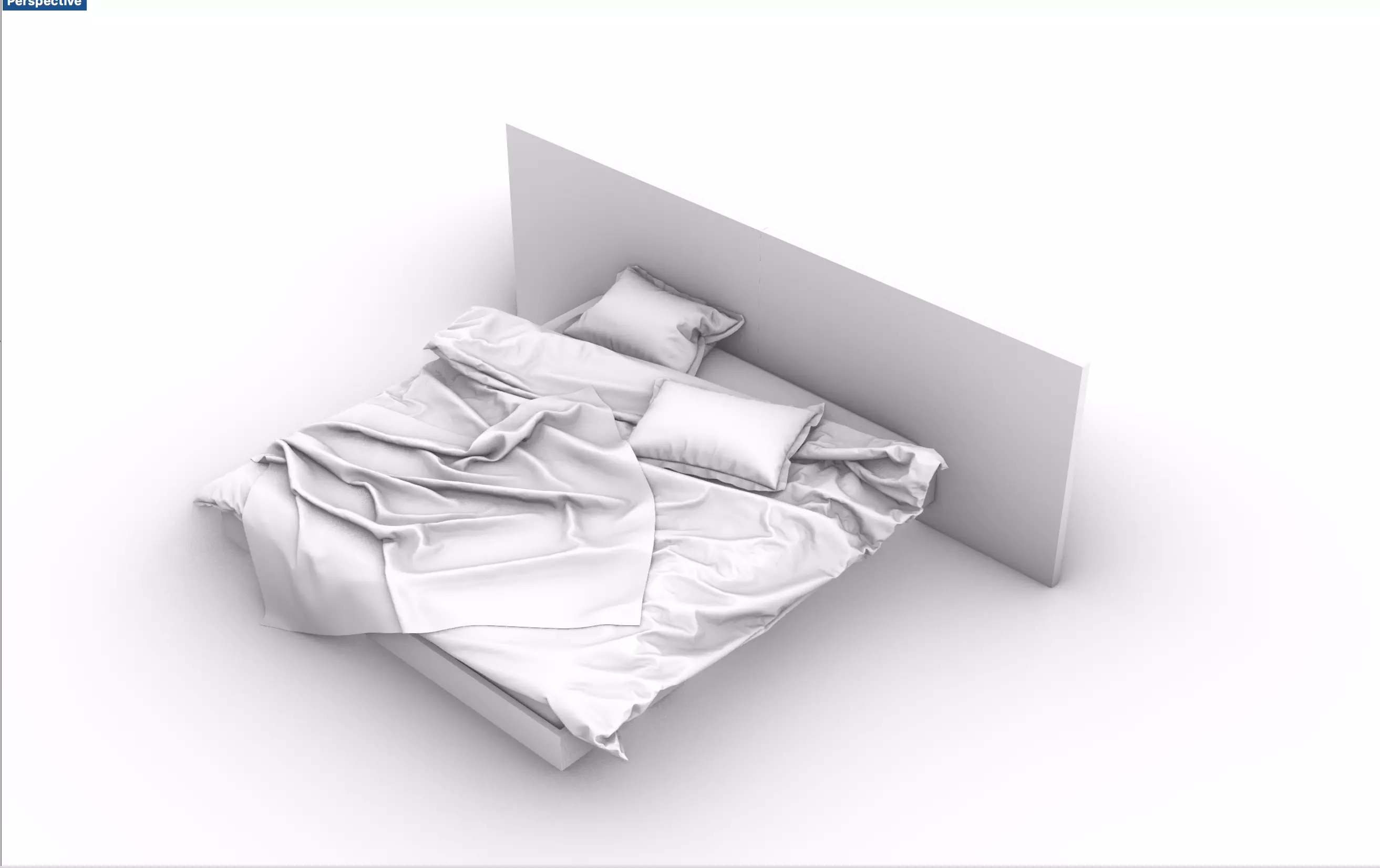 Undone king size bed 3D model_0