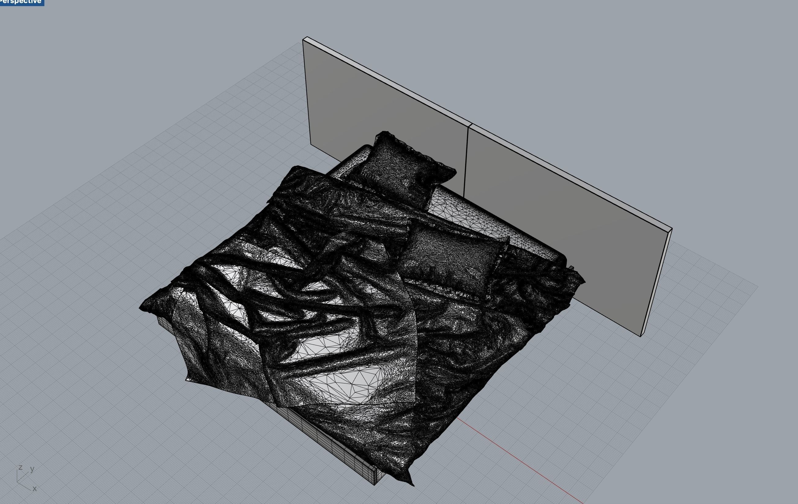 Undone king size bed 3D model_4