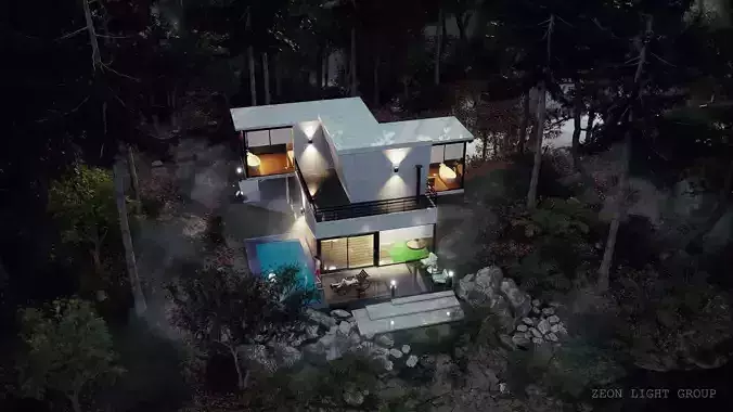 Native Revit Forest House 3D model