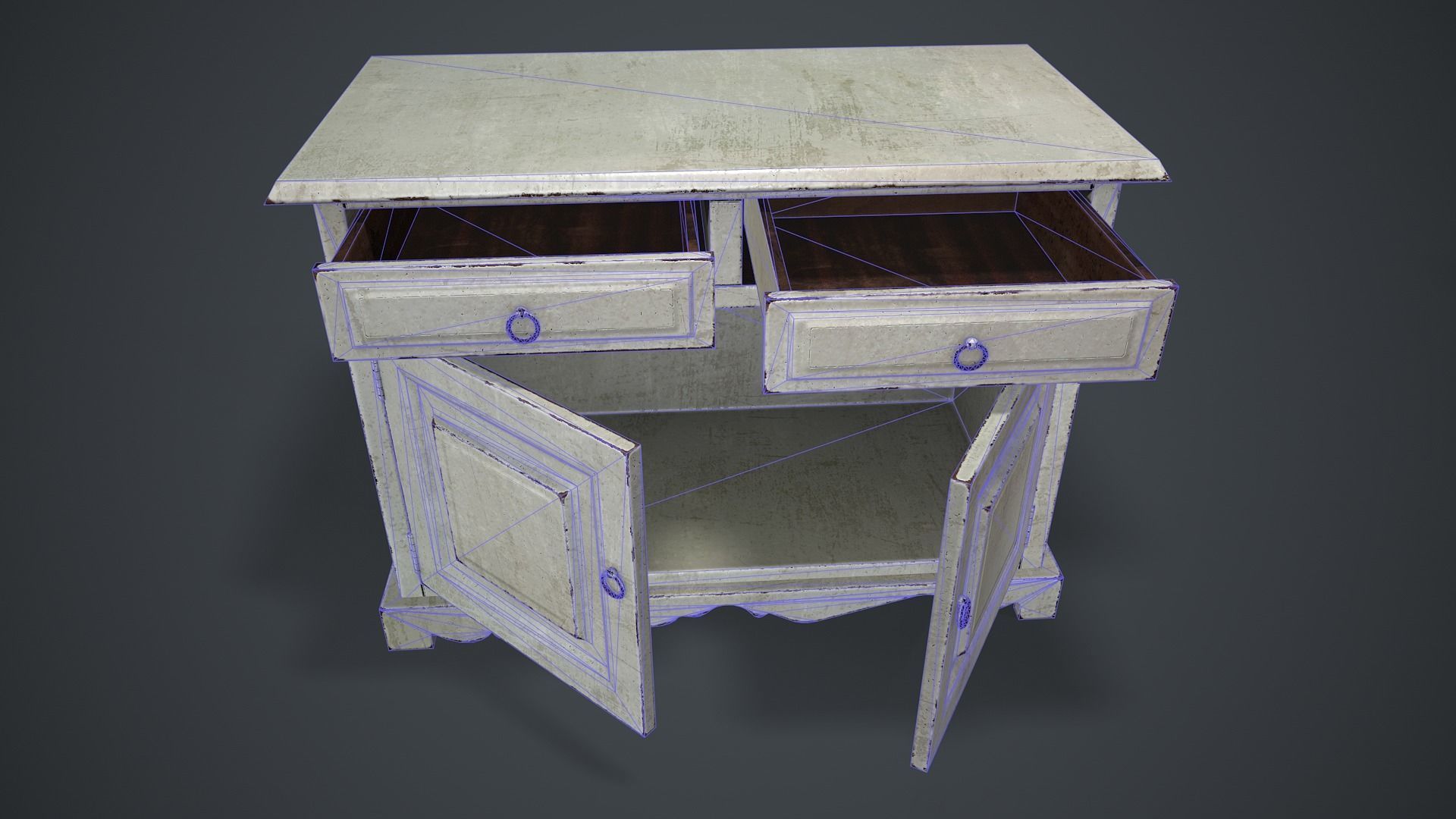 Old Tabletop Low-poly 3D model_8
