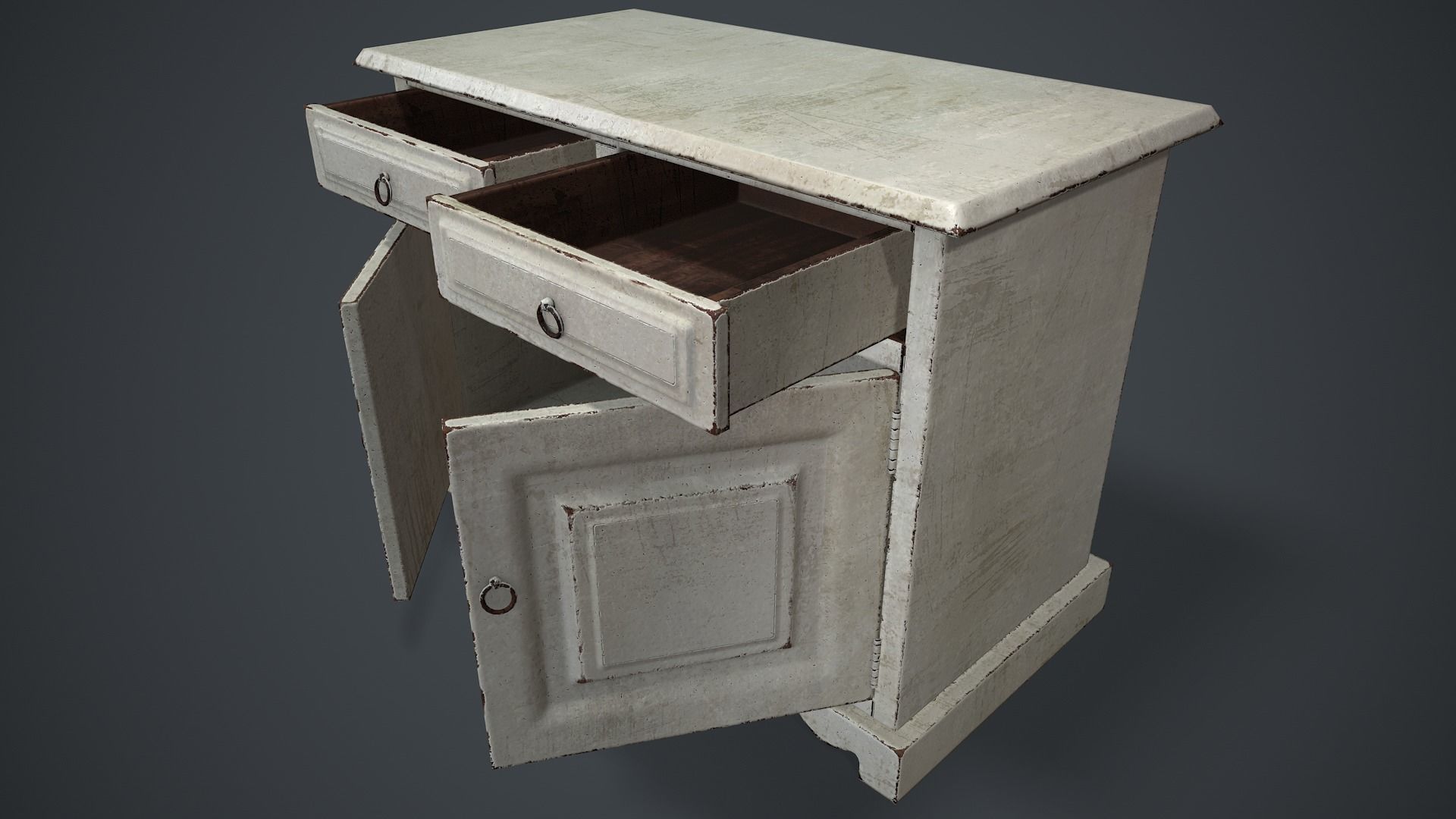 Old Tabletop Low-poly 3D model_4