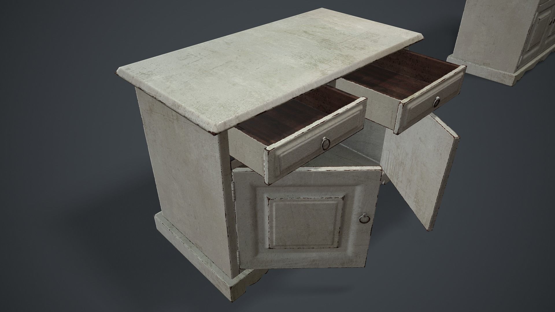 Old Tabletop Low-poly 3D model_6