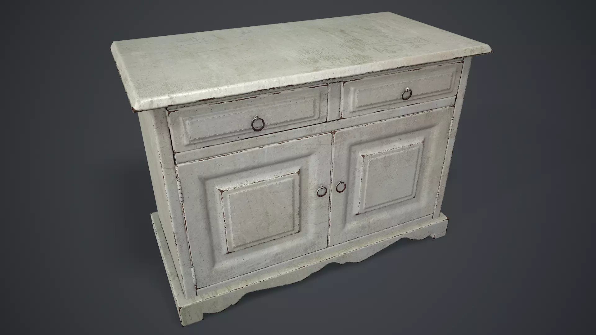 Old Tabletop Low-poly 3D model_0