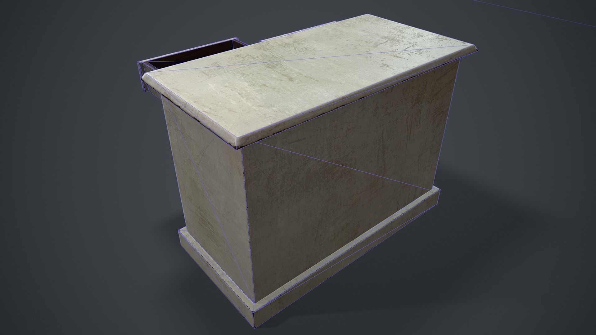 Old Tabletop Low-poly 3D model_9