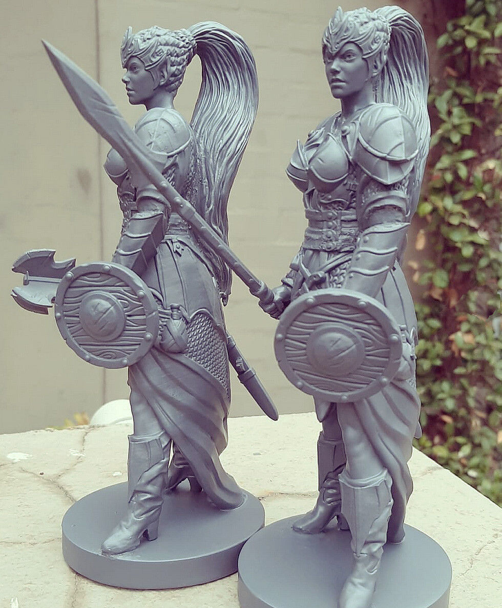 The Drow statue of woman holding sword 3D print model_2