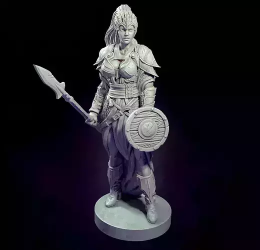 The Drow statue of woman holding sword