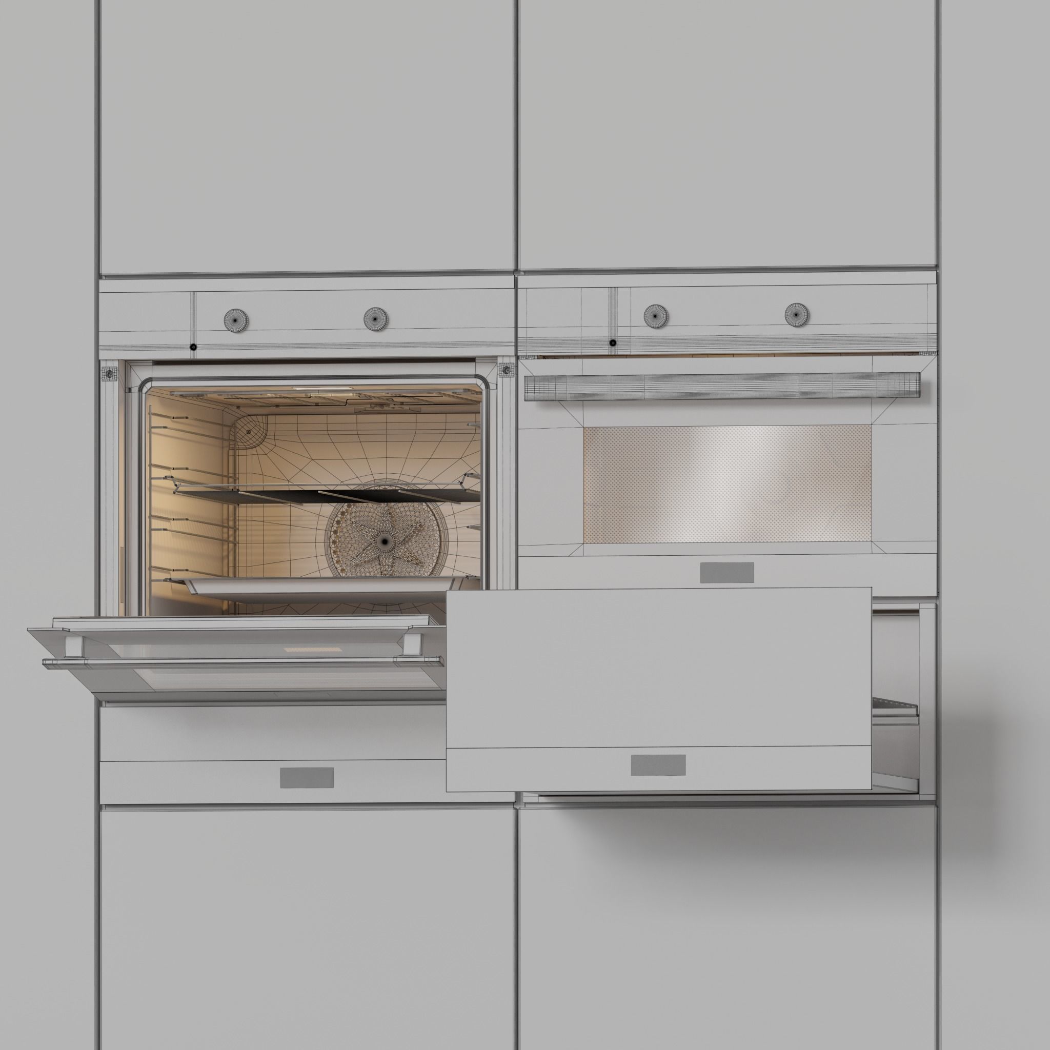 Miele Appliance  Microwave Oven Warming drawer 3D model_8