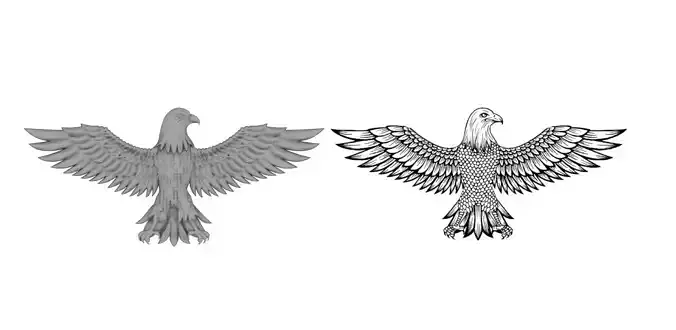 EAGLE ENGRAVING 3D BAS RELIEF DESIGN SCULPTURE 