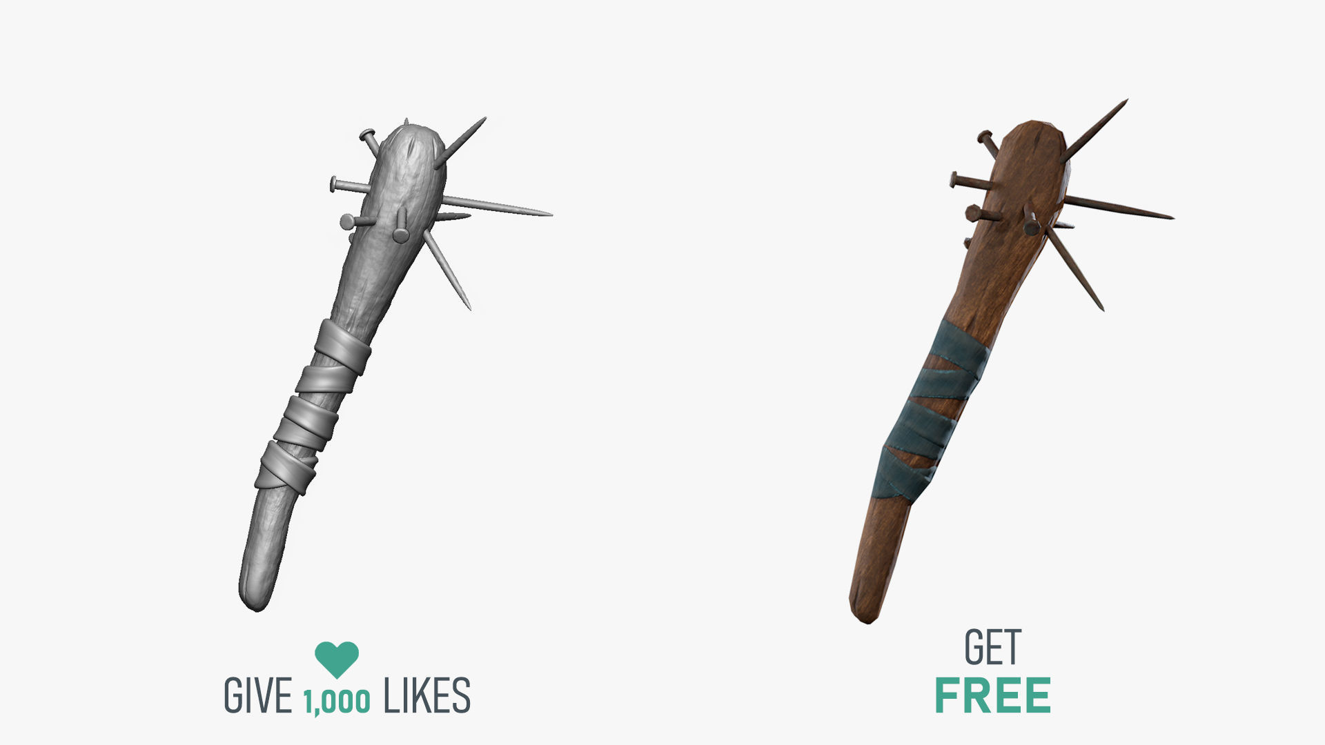 Weapon Cudgel Free 3D model_2