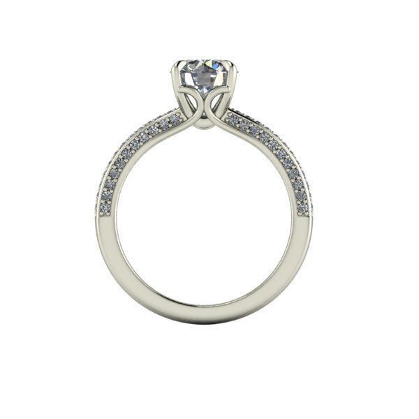 Ring with  stones 3D Sizes 16-20  3D print model  Entgagement  3D print model_1