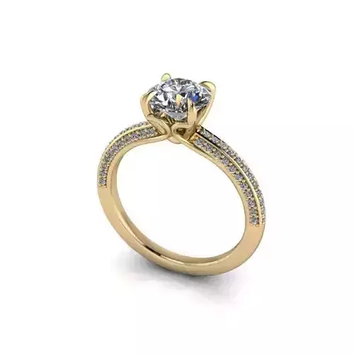 Ring with  stones 3D Sizes 16-20  3D print model  Entgagement 