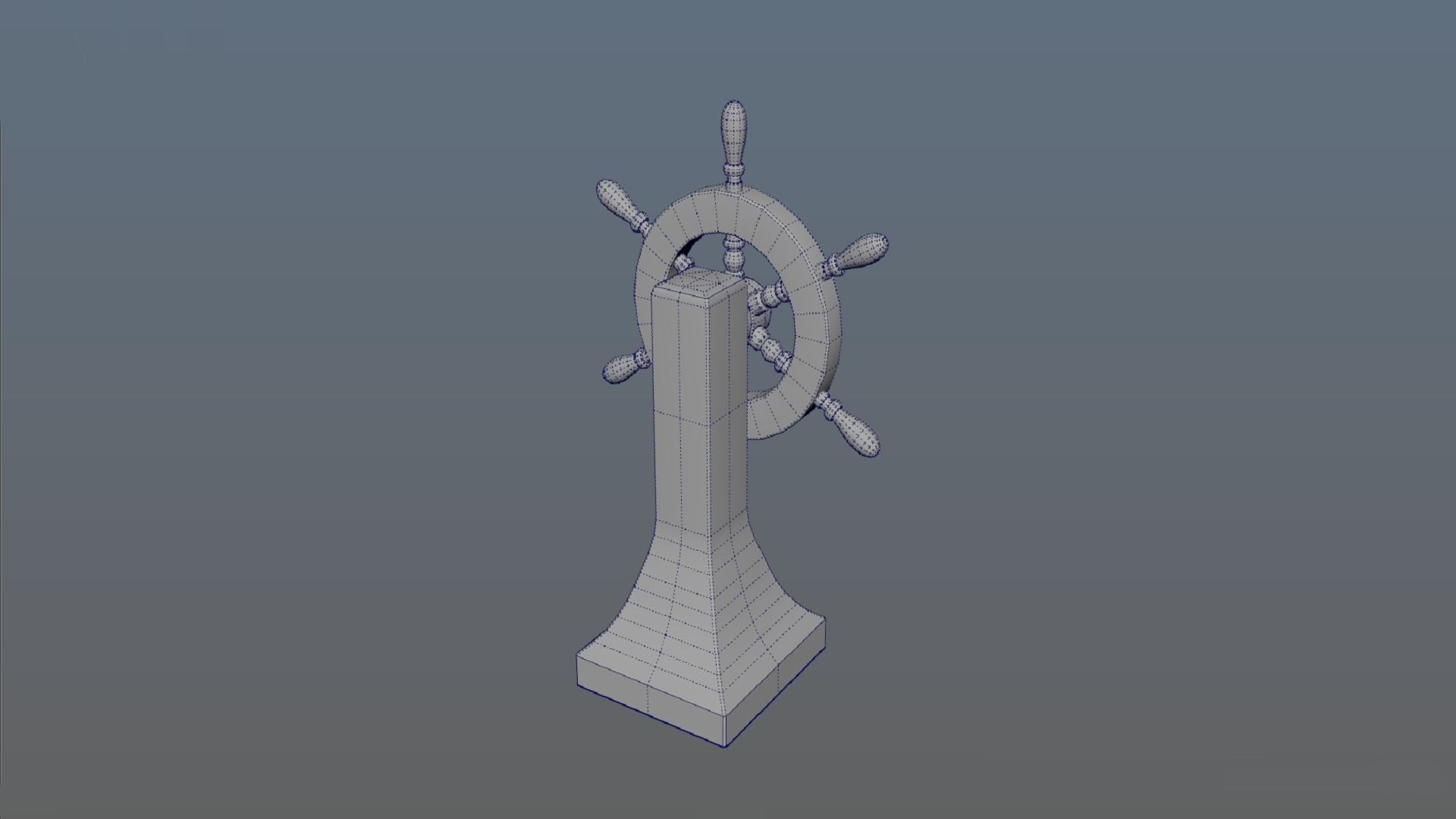 Vessel Wheel for sea ship and bell PBR game ready Low-poly 3D model_8