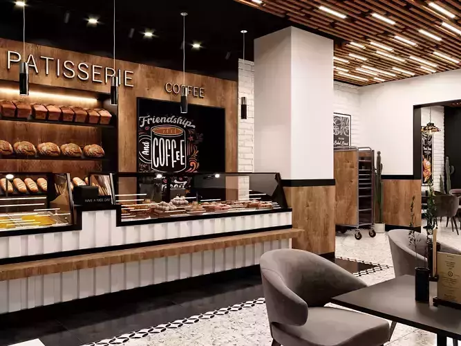Bakery Patisserie Shop 3D Scene 3D model