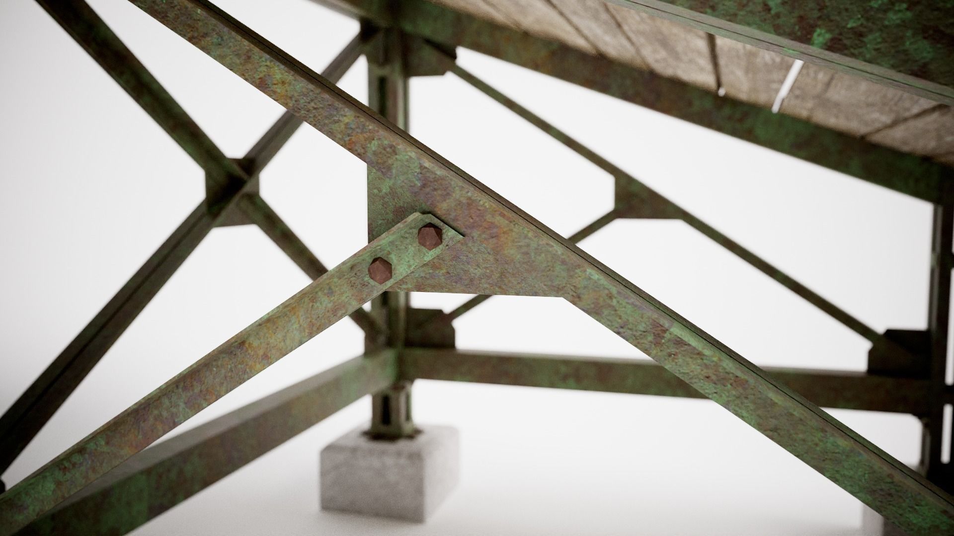 PBR Wooden Trampolin springboard jumping for cars da1 Low-poly 3D model_11