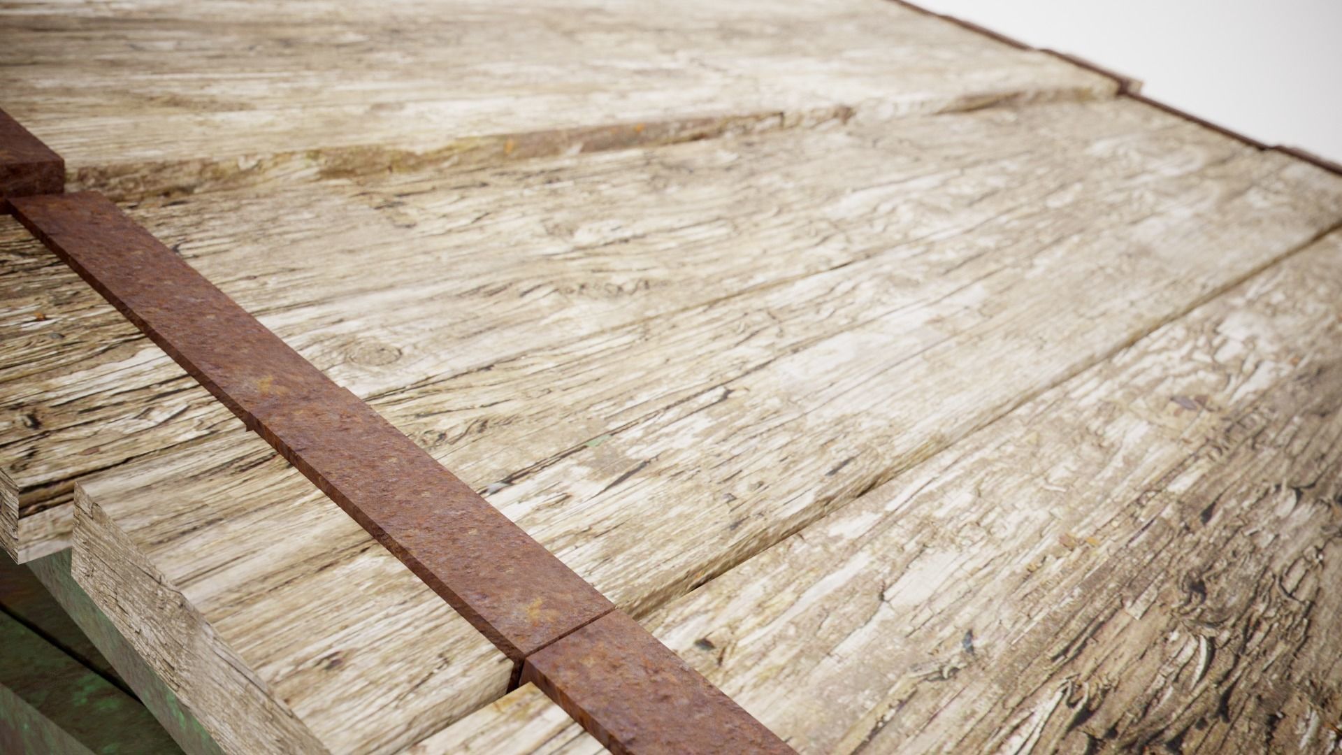 PBR Wooden Trampolin springboard jumping for cars da1 Low-poly 3D model_16