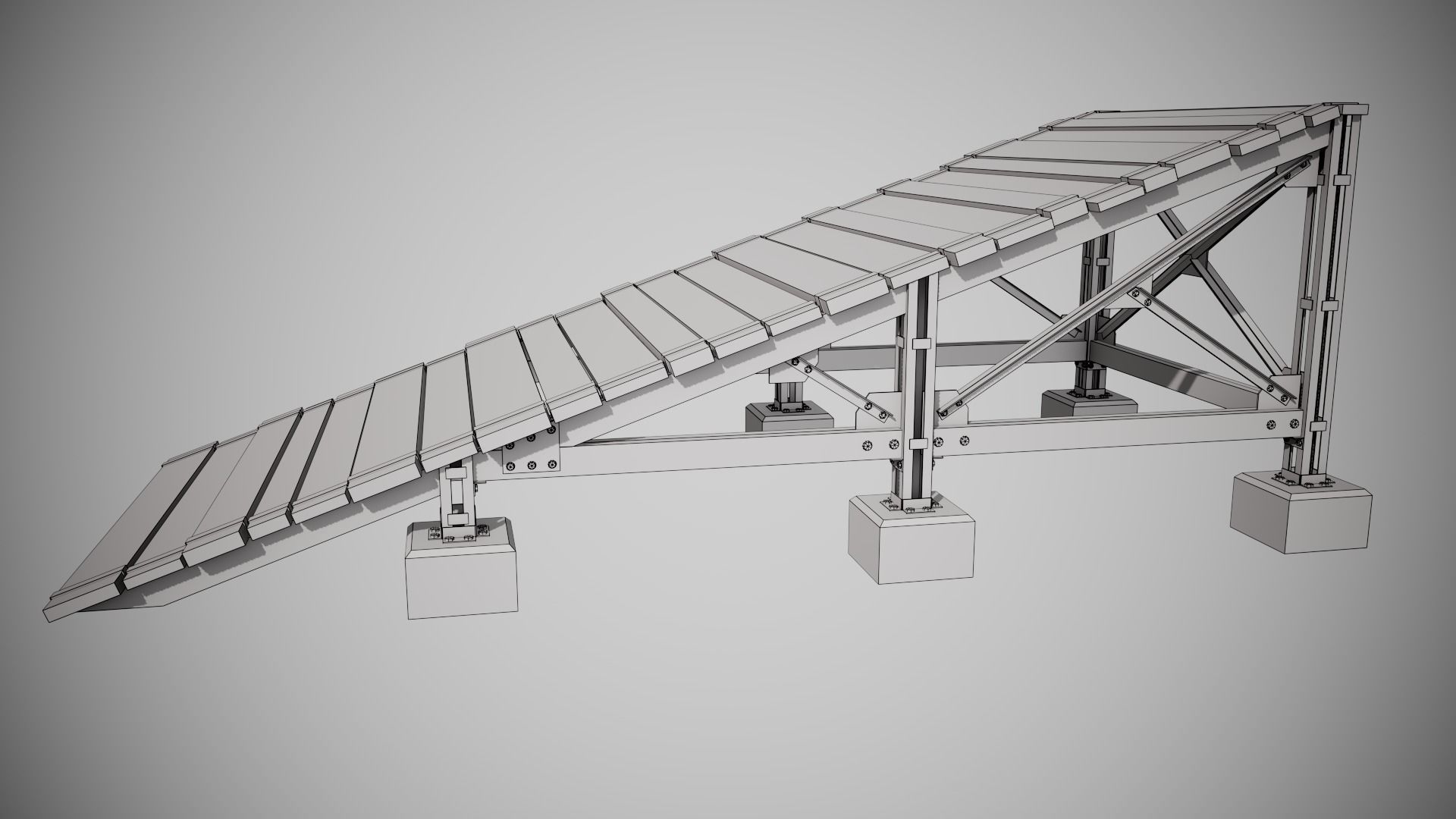 PBR Wooden Trampolin springboard jumping for cars da1 Low-poly 3D model_17