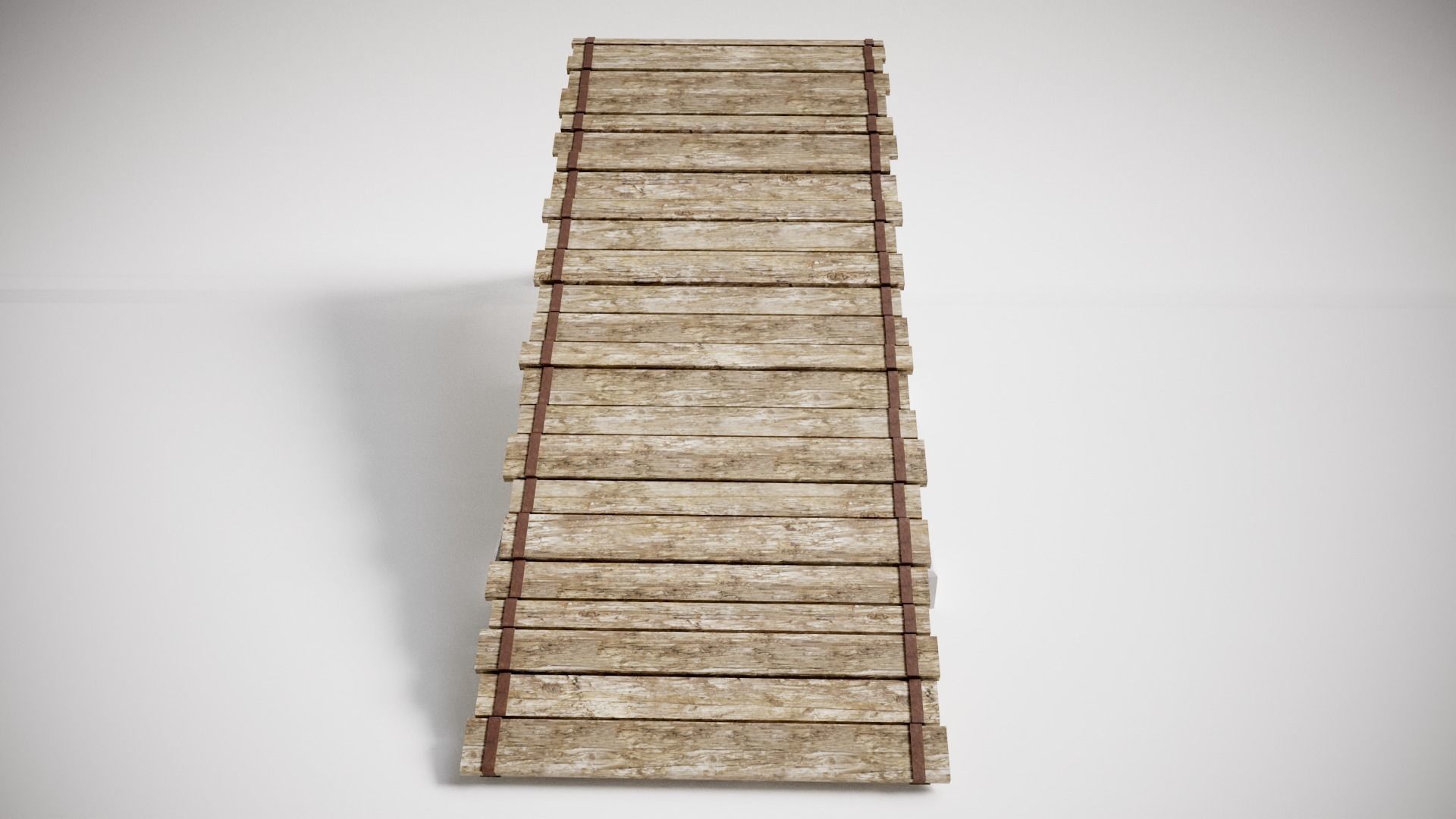 PBR Wooden Trampolin springboard jumping for cars da1 Low-poly 3D model_7