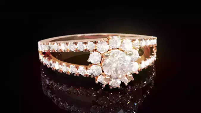 Halo Diamond Ring 3 3D print model