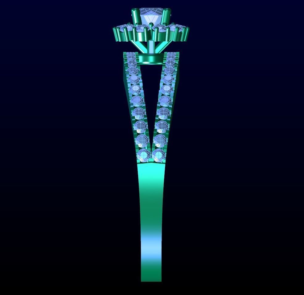 Halo Diamond Ring 3 3D print model_5