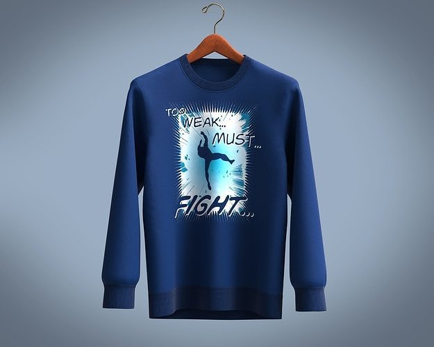 Sweatshirt-FIGHT sweater hanging on hanger 3D model