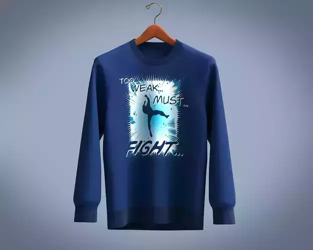 Sweatshirt-FIGHT sweater hanging on hanger