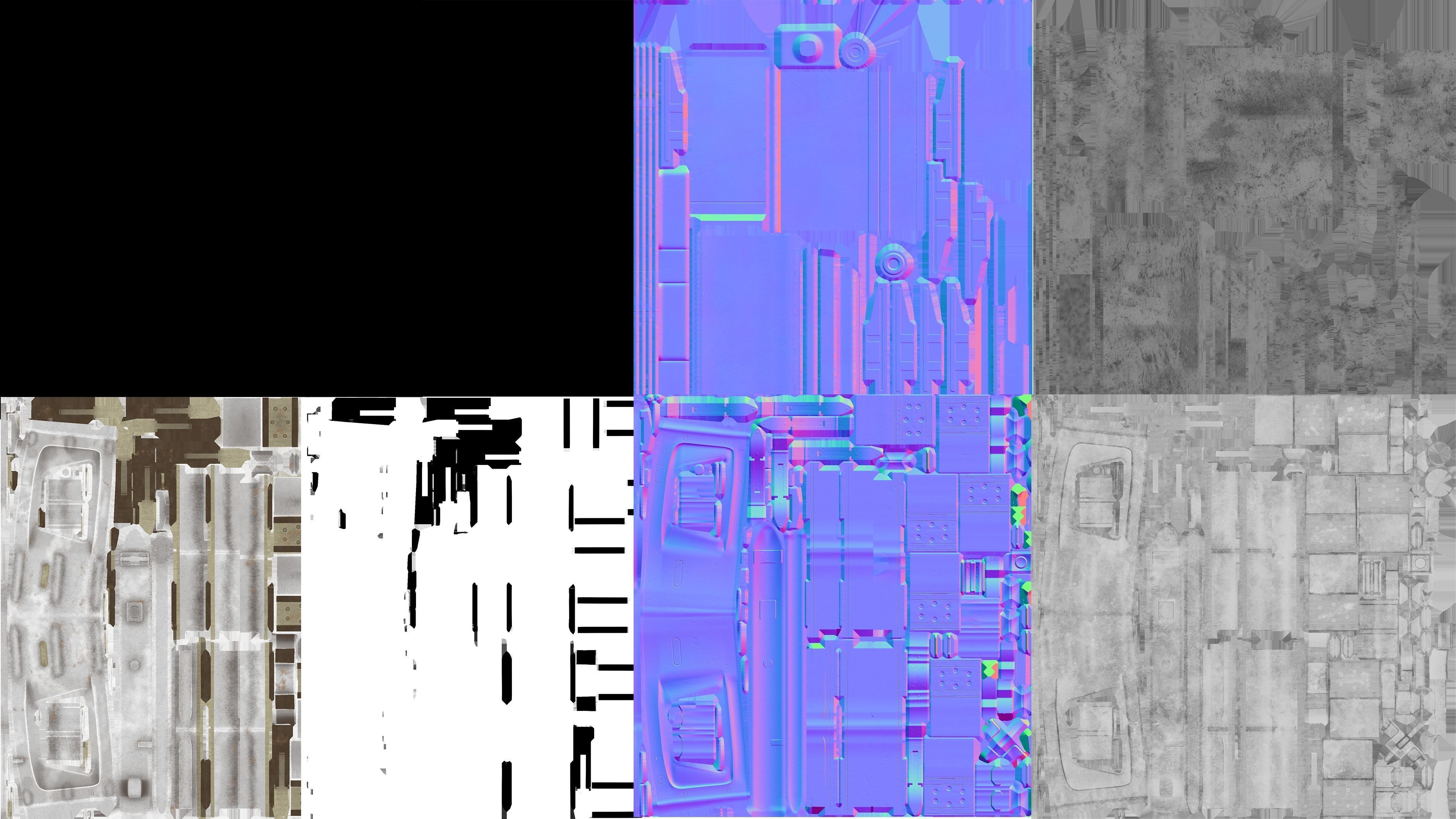 Game ready set of APU-14U launcher and S-3 unguided missile Low-poly 3D model_4