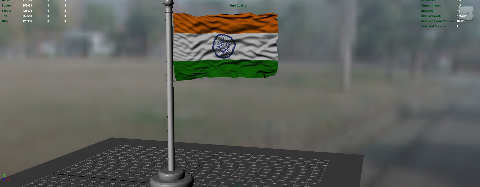 Indian flag 3D model_3