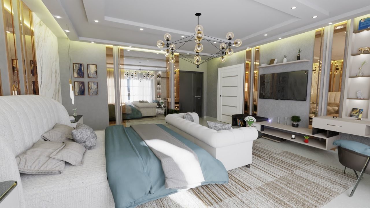 Modern bedroom model 3D model_4