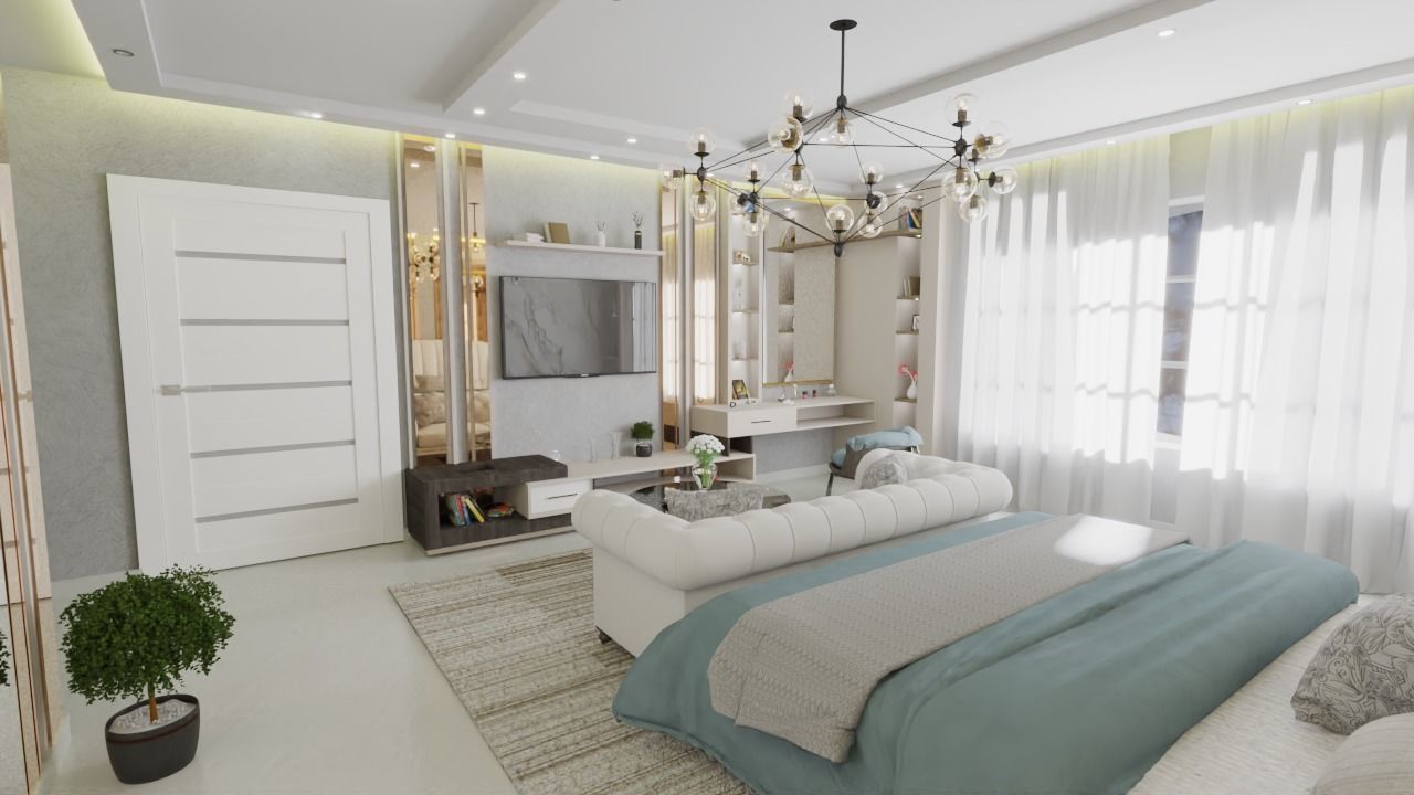 Modern bedroom model 3D model_5