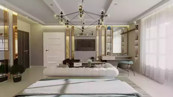 Modern bedroom model