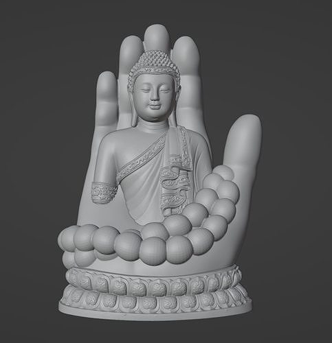 Buddha in Blessing Hand Pose 3D print model