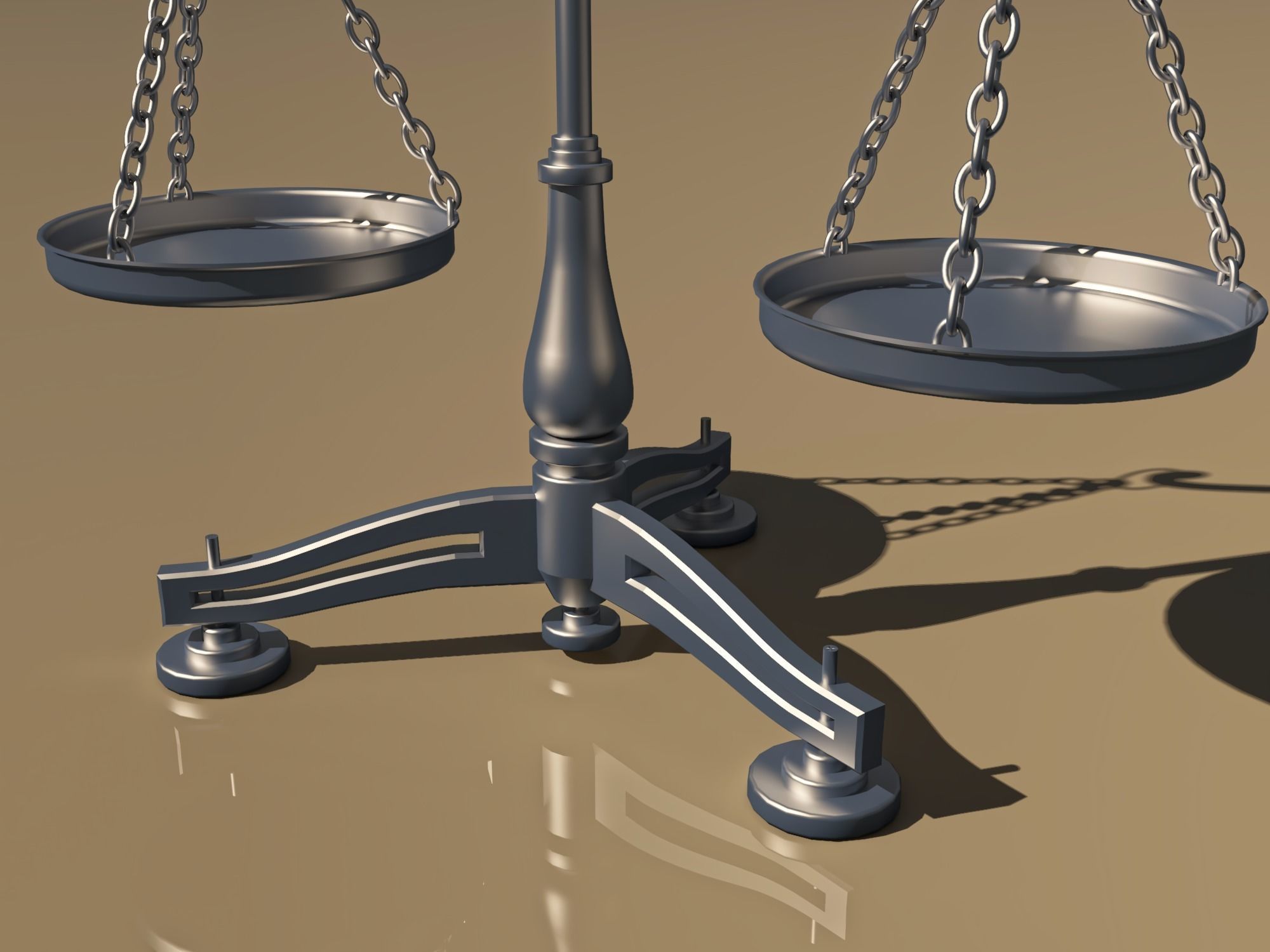 balanced scale and justice symbol 3D model_2
