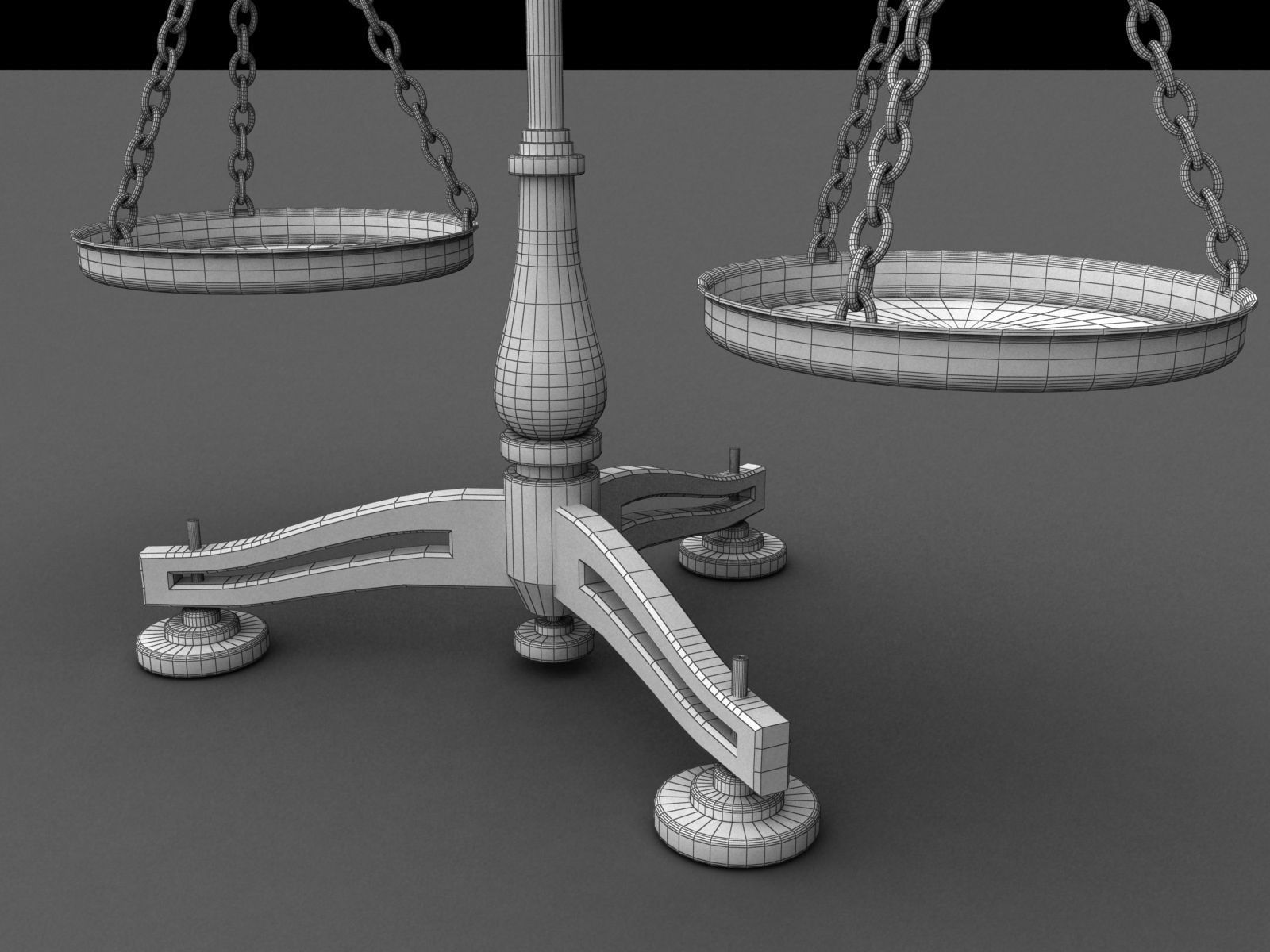 balanced scale and justice symbol 3D model_3