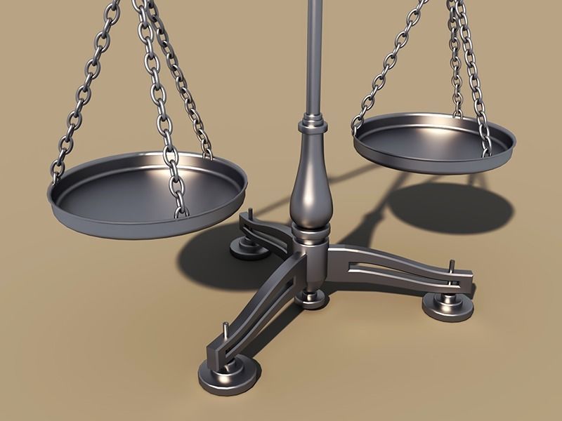 balanced scale and justice symbol 3D model_4