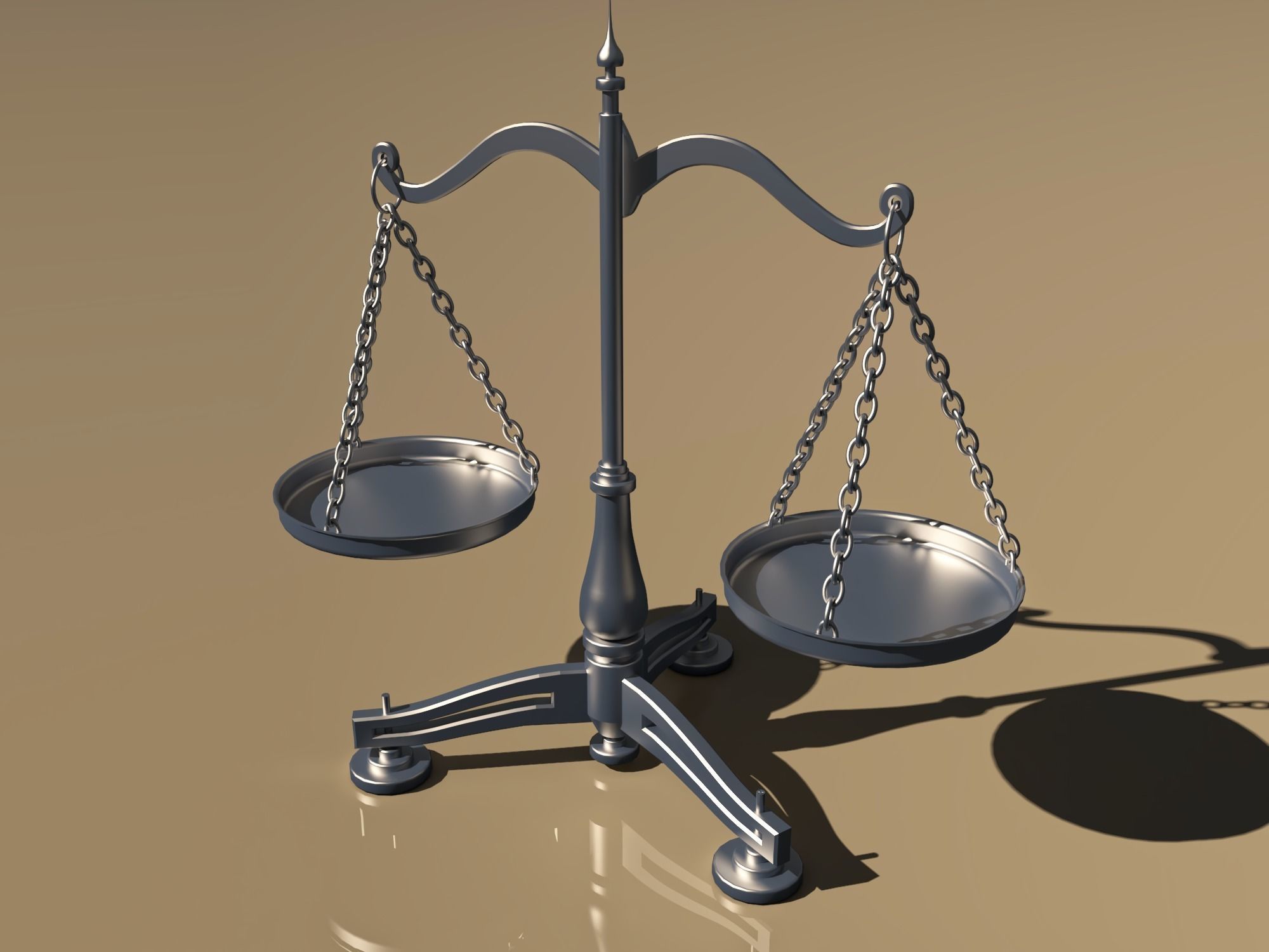 balanced scale and justice symbol 3D model_5