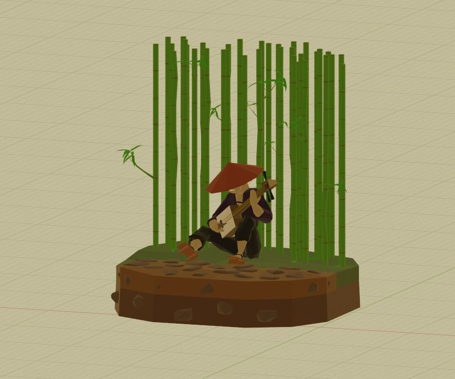 Japanese Traveler Low-poly 3D model_3