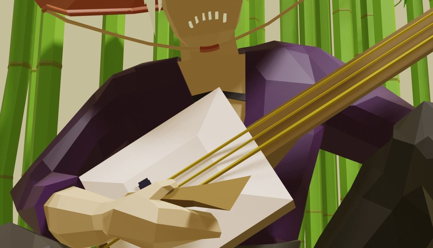 Japanese Traveler Low-poly 3D model_2