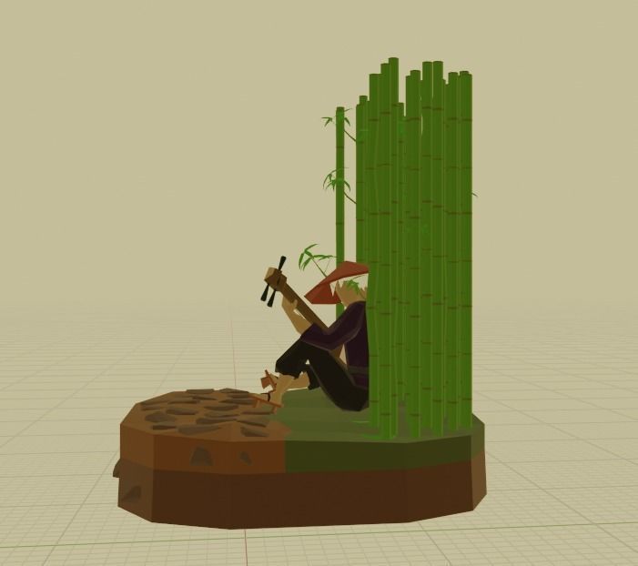 Japanese Traveler Low-poly 3D model_8