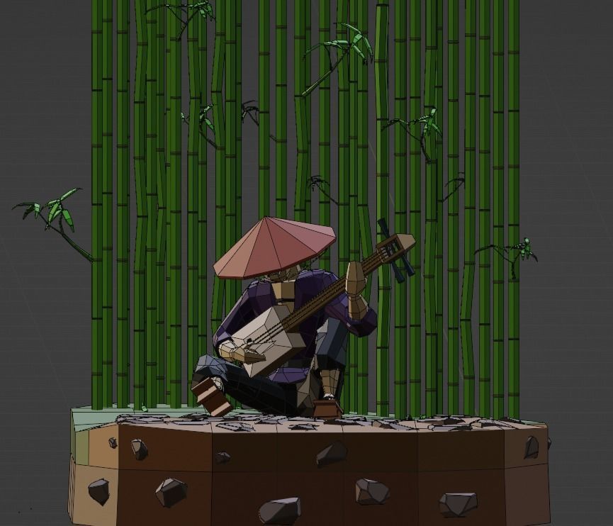 Japanese Traveler Low-poly 3D model_14