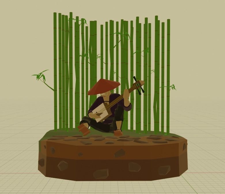 Japanese Traveler Low-poly 3D model_4