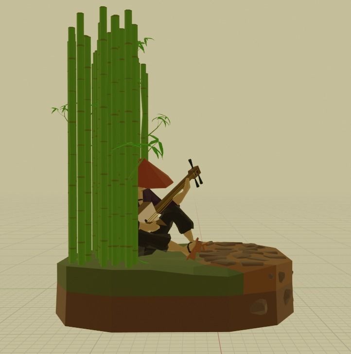 Japanese Traveler Low-poly 3D model_7