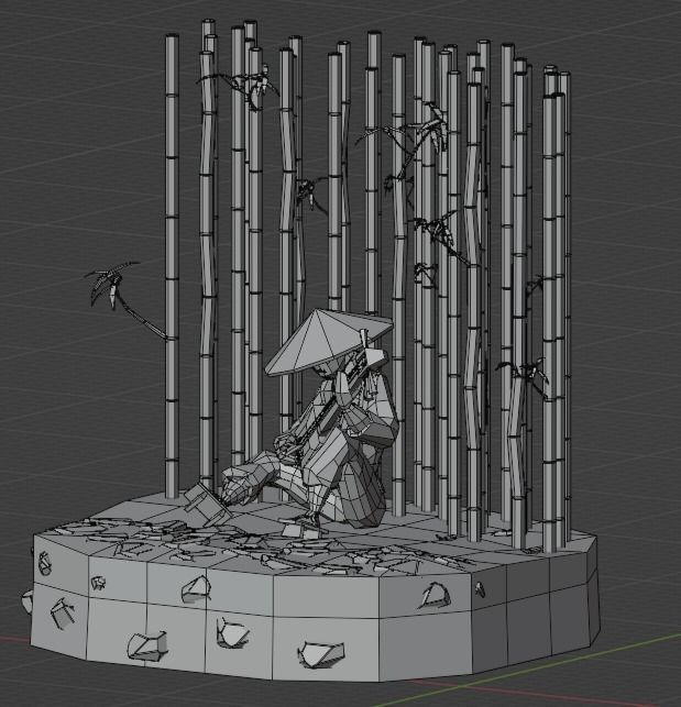 Japanese Traveler Low-poly 3D model_13