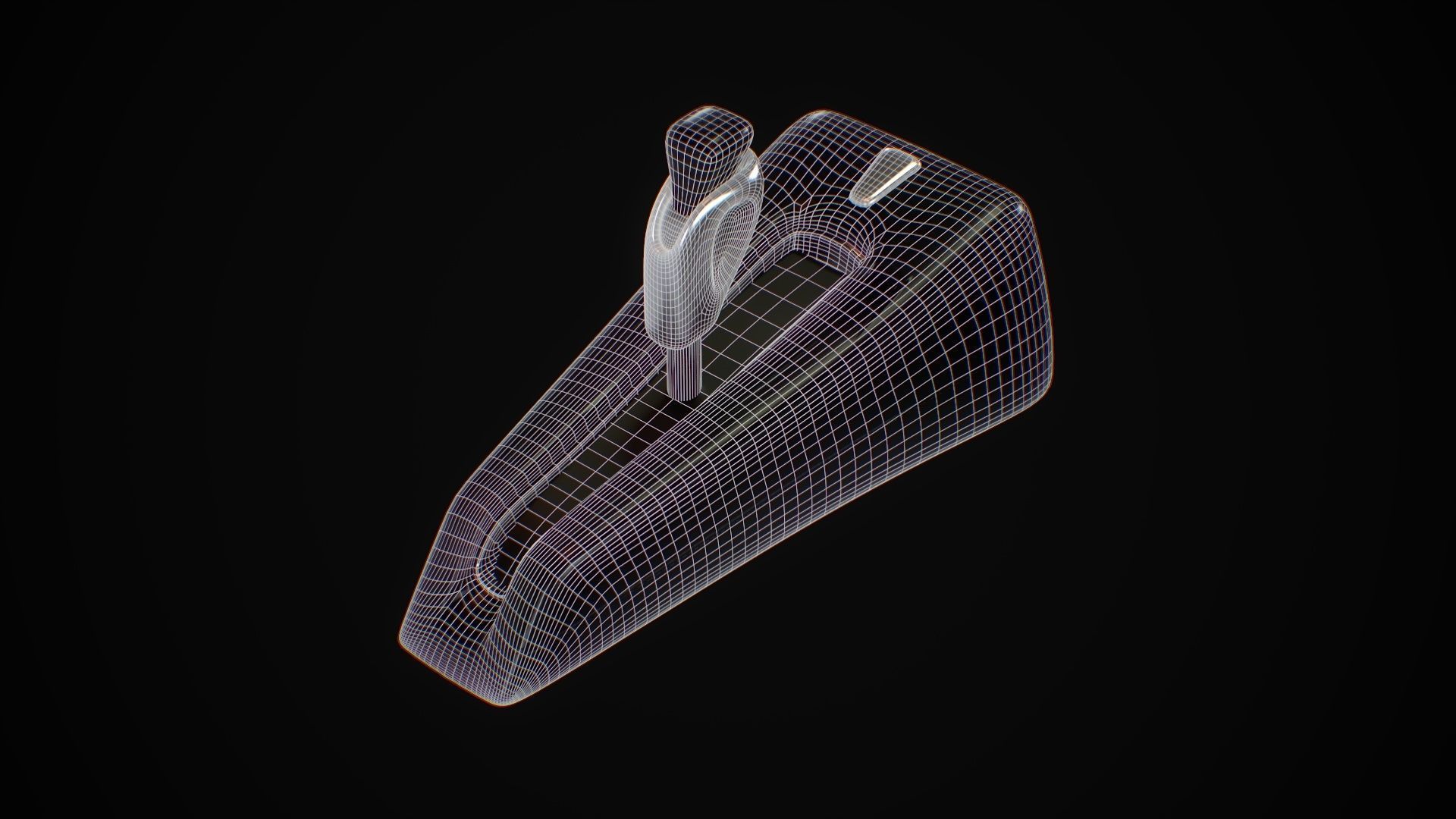 Futuristic Sci Fi Gear Lever Low-poly 3D model_9