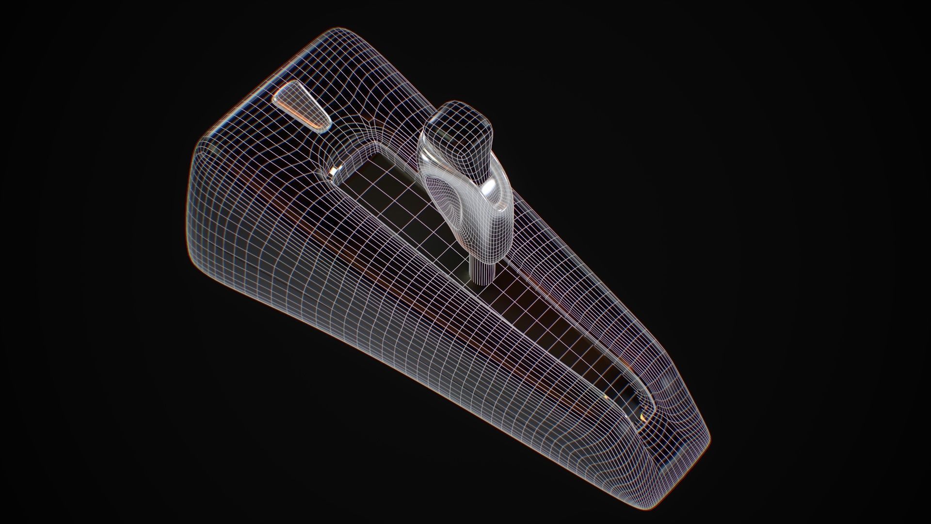 Futuristic Sci Fi Gear Lever Low-poly 3D model_10