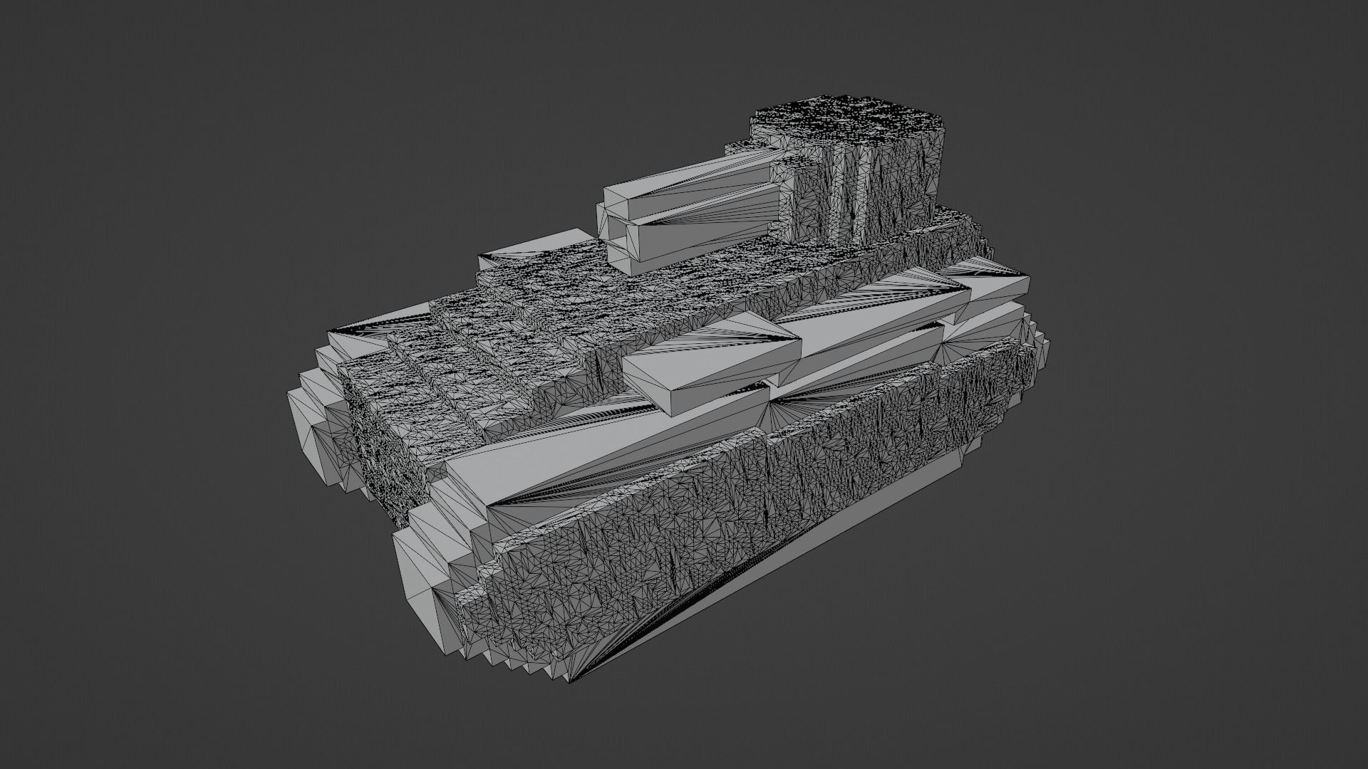 Voxel Tank Low-poly 3D model_12