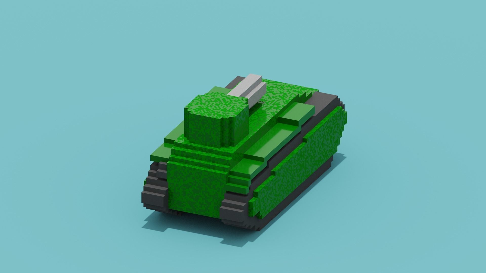 Voxel Tank Low-poly 3D model_8