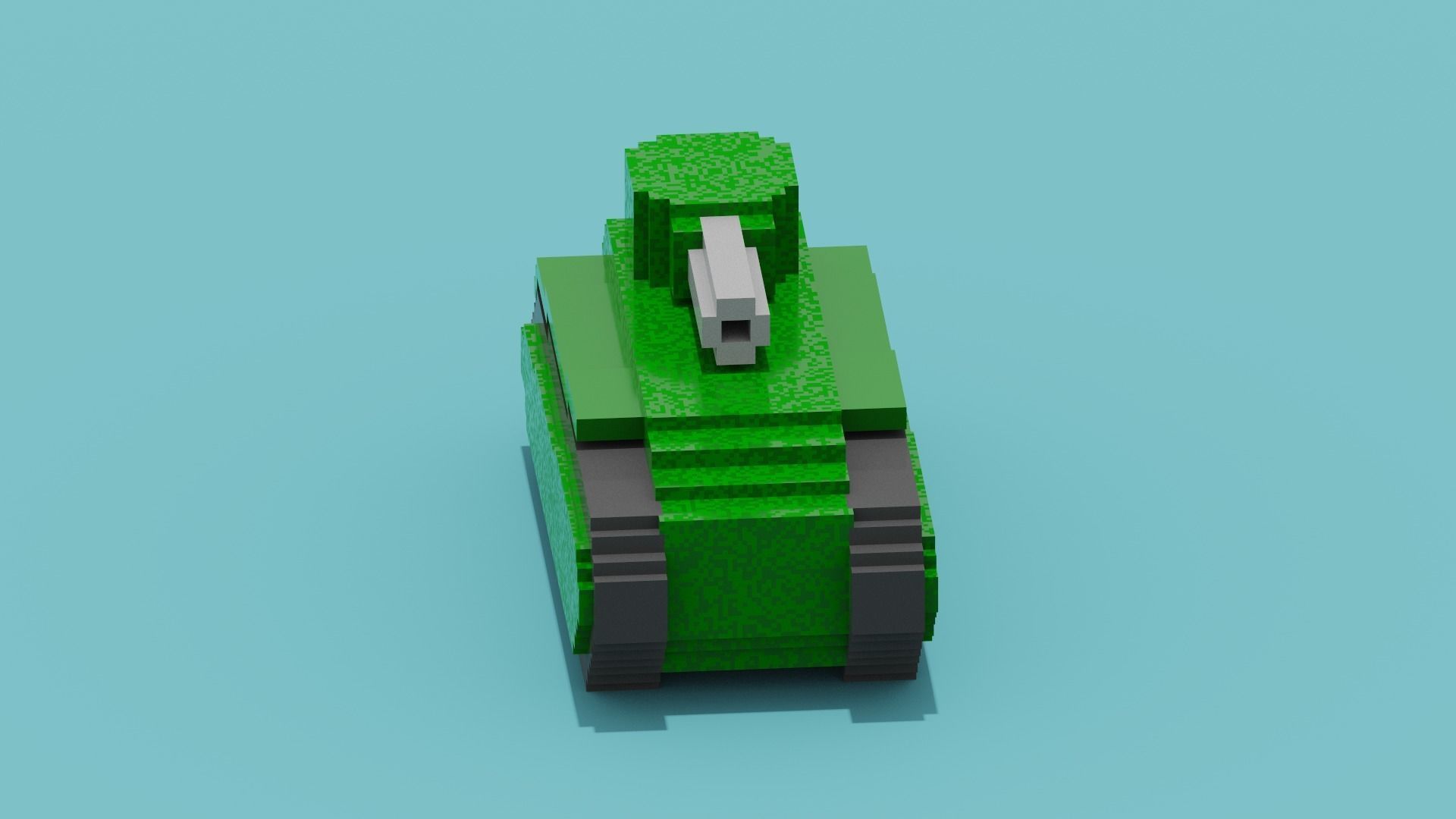 Voxel Tank Low-poly 3D model_3